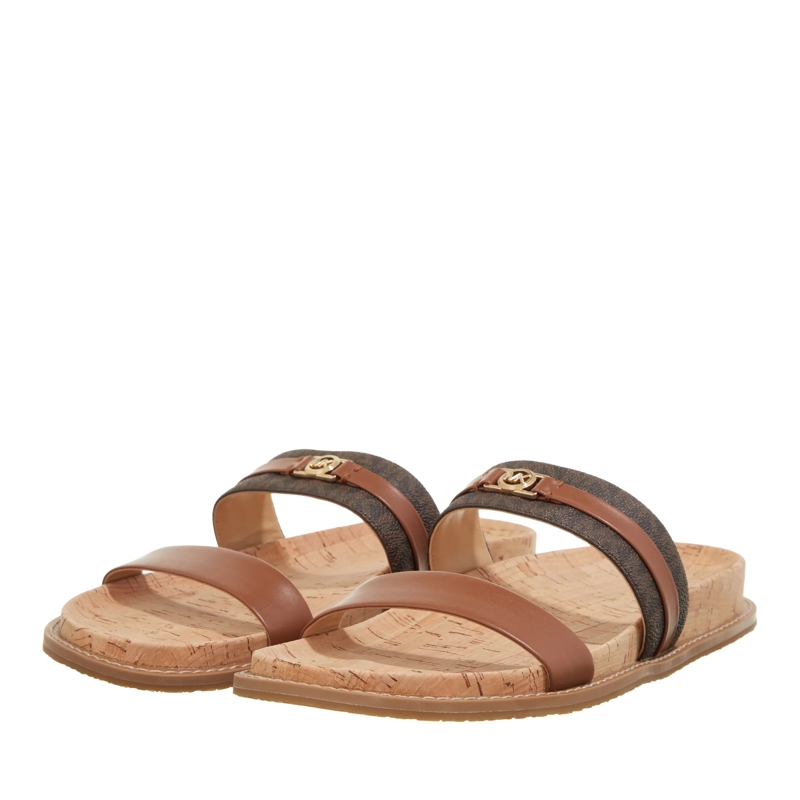 MICHAEL Michael Kors Slides Mandy Flat Sandal Brn/Luggage(Image 3)
