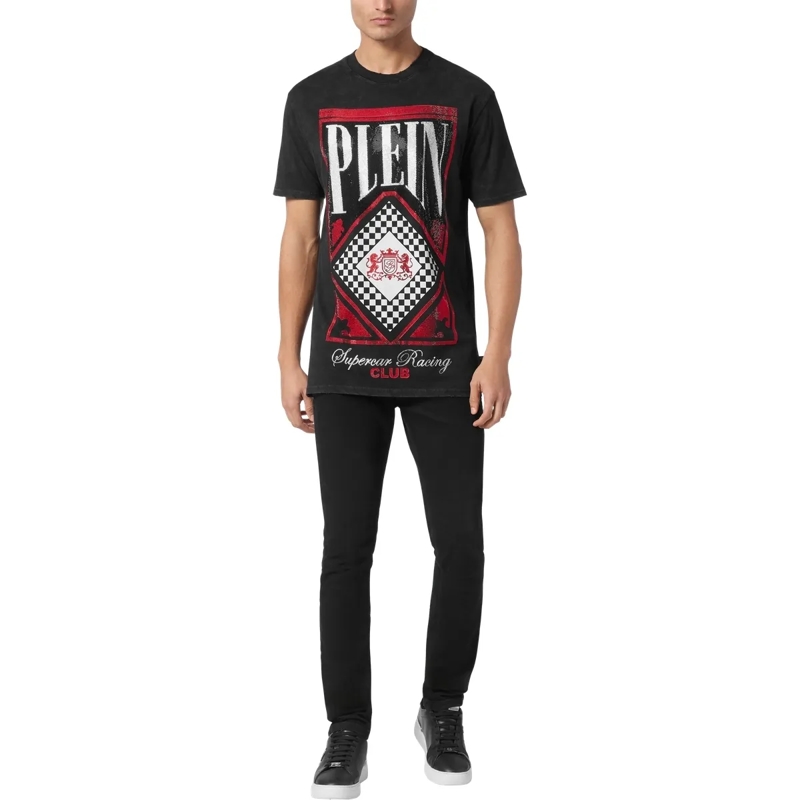 Philipp Plein T-Shirt T-Shirt Racing Mit Schmucksteinen schwarz(Image 9)
