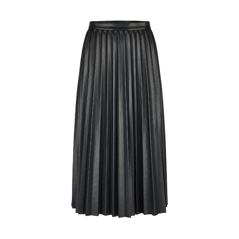 Marc Aurel Plisseerock Plisseerock in Faux Leather schwarz