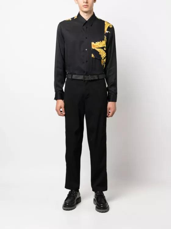 versace jeans couture long sleeve shirt black