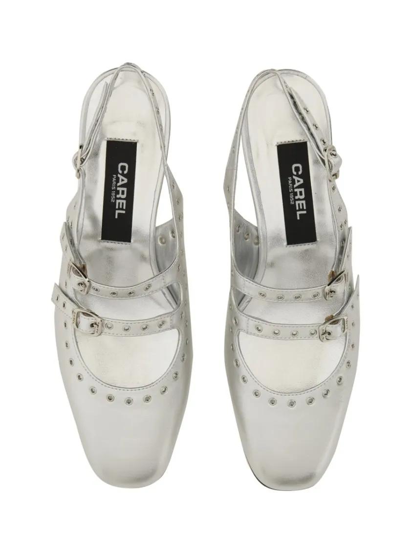 Thumbnail - Carel Paris Hohe Schuhe - "Queen" Mary Jane Slingback - Gr. 36 (EU) - in Silber - für Damen