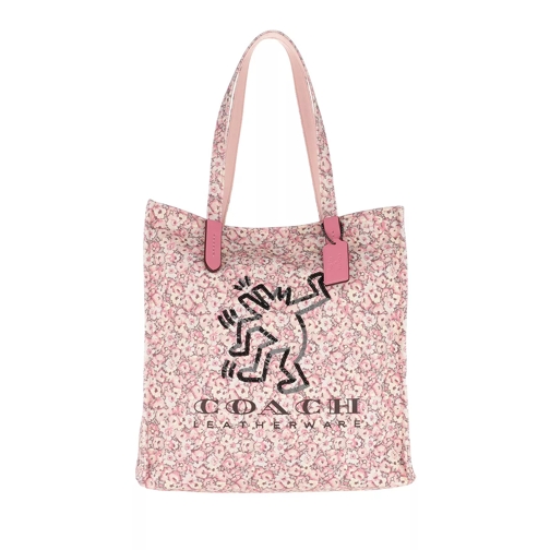 Coach Keith Haring Long Handle Tote Bag Bright Pink Tote