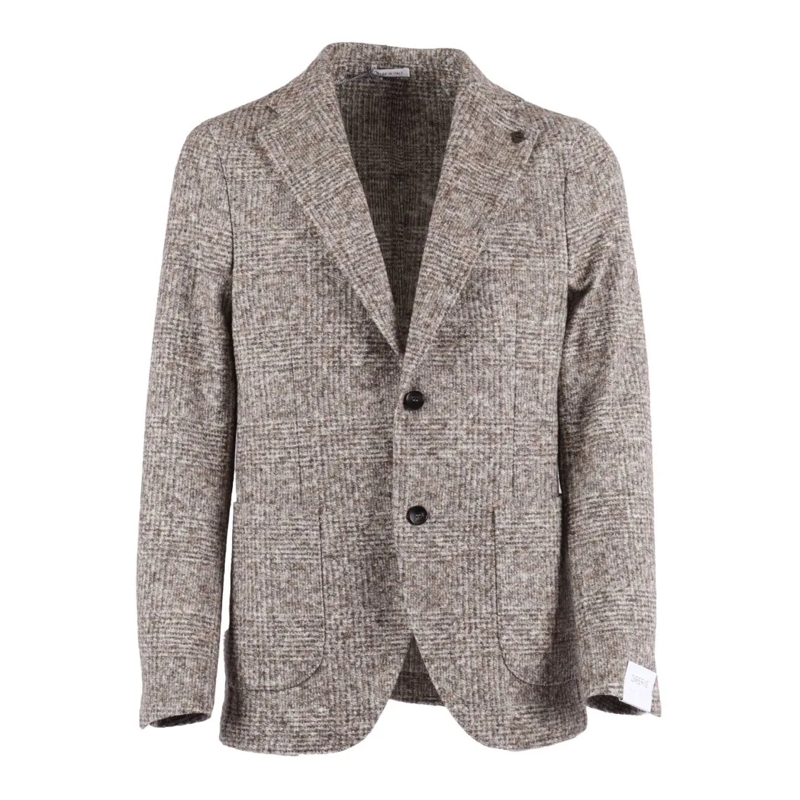 Breras Blazer Tailored Checkered Blazer With Notched Lapel Grey