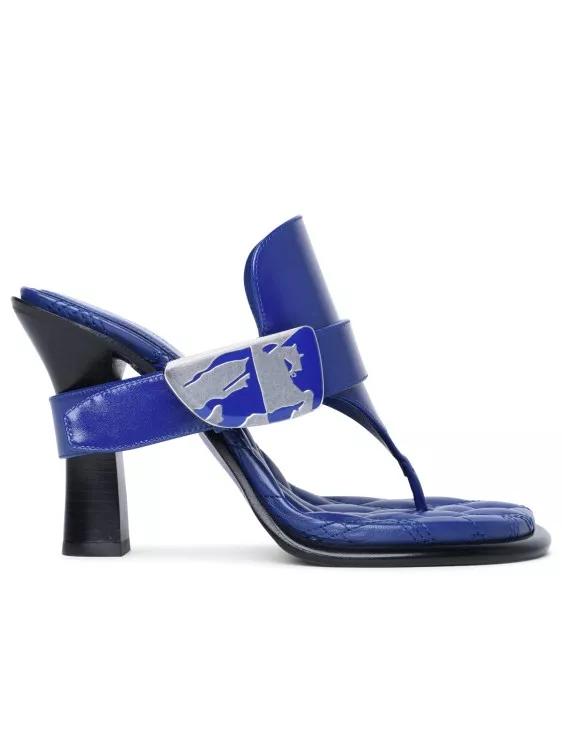 Burberry Sandalen & Sandaletten - Bay%27 Blue Leather Sandals - Gr. 36 (EU) - in Blau - für Damen