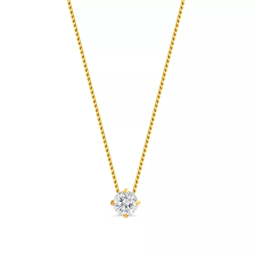DIAMADA 14KT 0.1ct Diamond Solitaire Necklace  Yellow Gold Kurze Halskette