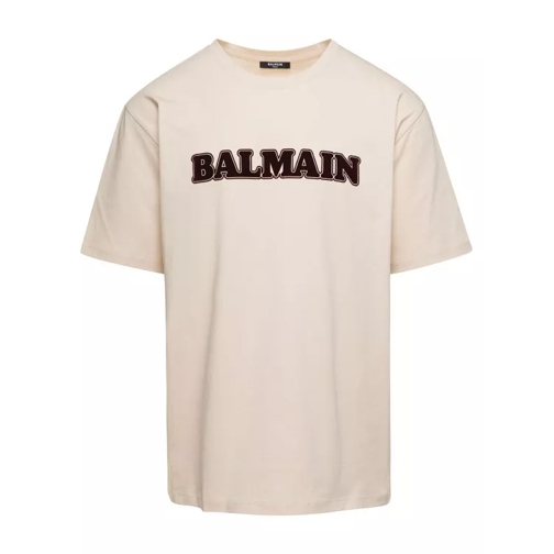Balmain Retro Flock T-Shirt-Straight Fit Neutrals 