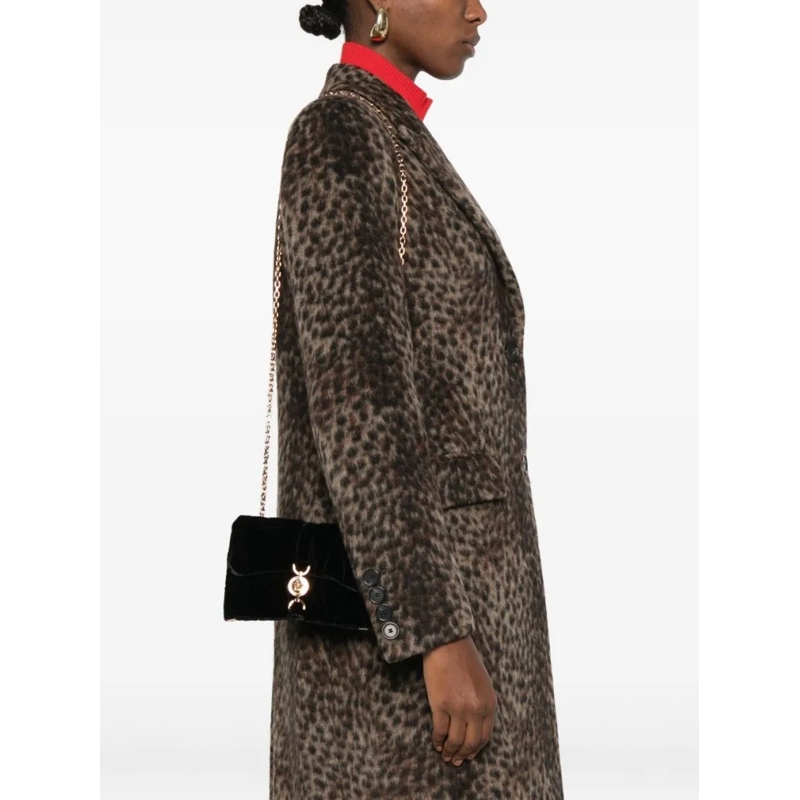 Versace Schultertasche Quilted Velvet Clutch With Medusa Emblem Black