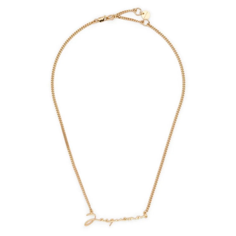 Jacquemus Mittellange Halskette Cursive Logo Pendant Gold-Tone Necklace Not Applicable