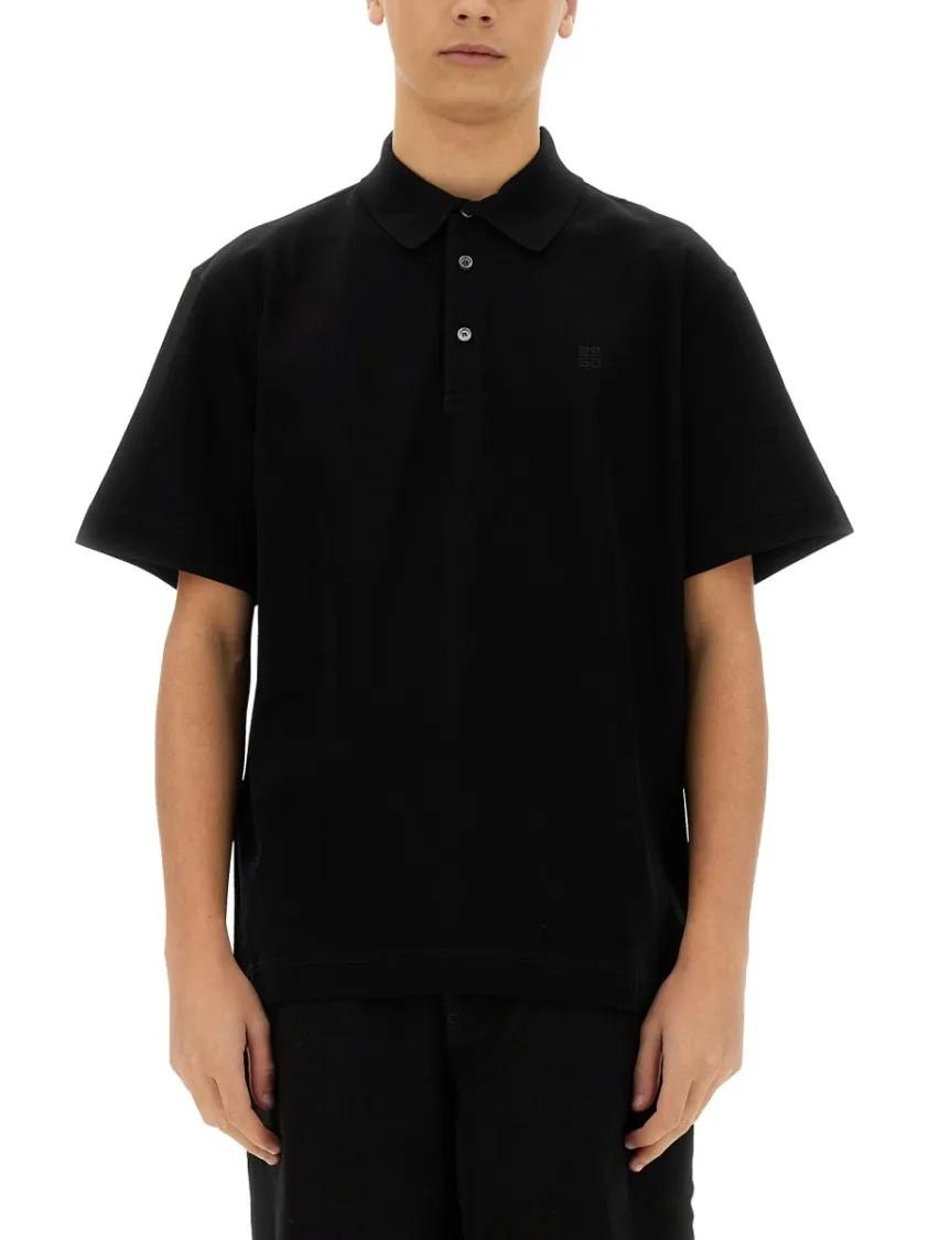 Thumbnail - Givenchy - Classic Black Cotton Polo - Größe M - schwarz