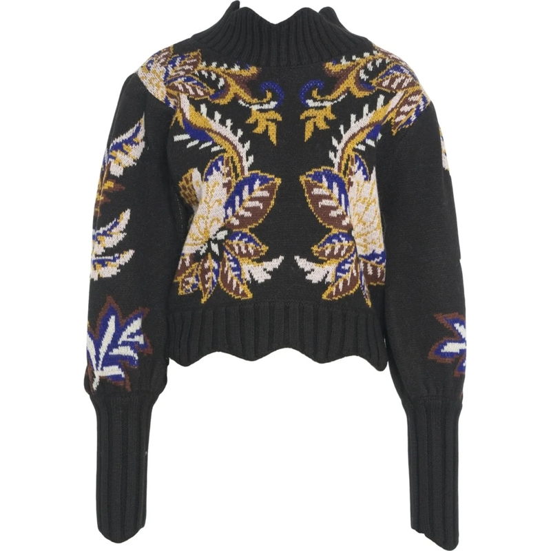 Farm Rio  Sweater with floral print schwarz