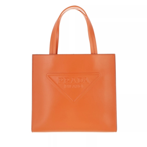 Prada Mini Tote Bag Leather Orange Draagtas