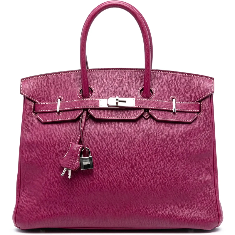 Hermès Tote Epsom Candy Verso Birkin Retourne 35 rose
