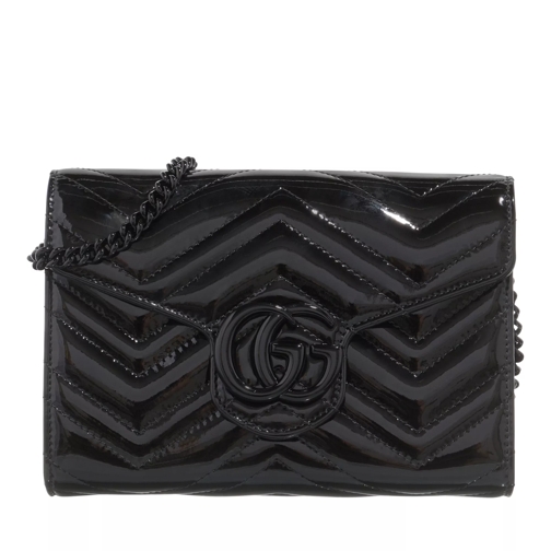 Gucci GG Marmont Mini Bag Patent Matelassé Leather Black/Black Crossbodytas