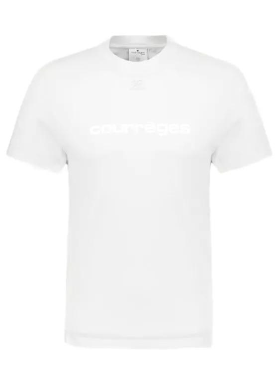 Courrèges - Classic Shell  T-Shirt - White - Cotton - Größe S - white