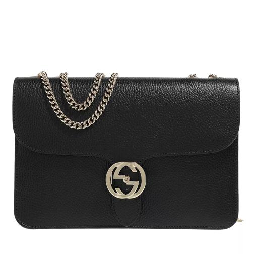Gucci Womens Leather Handbag Black Cross body-väskor