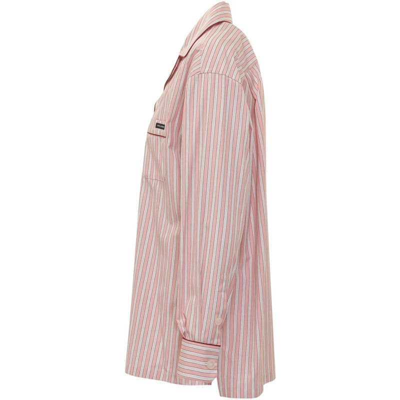 Dolce&Gabbana Bluse Camicia a Righe con Colletto e Tasca rose(Image 3)