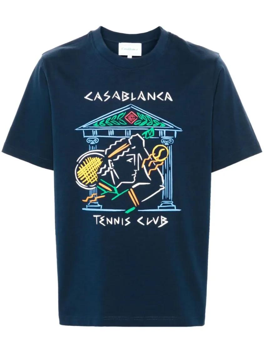 Casablanca - Royal Blue Printed T-Shirt - Größe S - blau