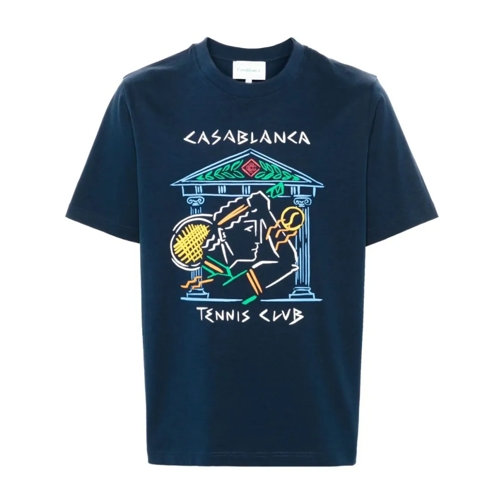 Casablanca Royal Blue Printed T-Shirt Blue T-Shirts