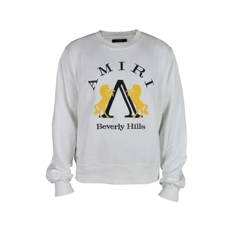 Amiri  White Cotton Sweatshirt With Embroidered Logo White
