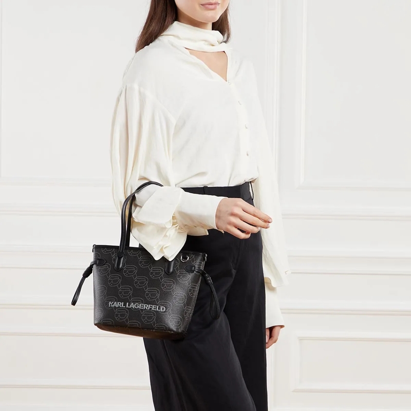 Karl Lagerfeld Minitasche Ikon Mono Cc Sm Tote Nft Aop Black(Image 3)