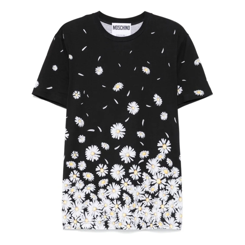 Moschino T-Shirt Short-Sleeve Crew Neck T-Shirt Black