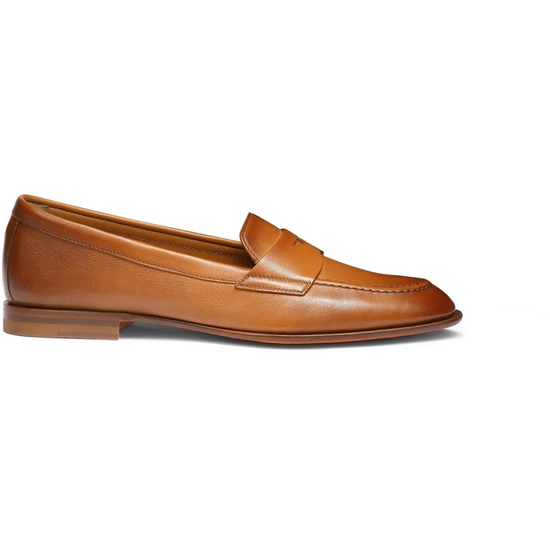 Santoni Loafer Leather penny loafer weiß