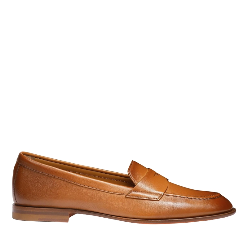 Santoni Loafer Leather penny loafer weiß