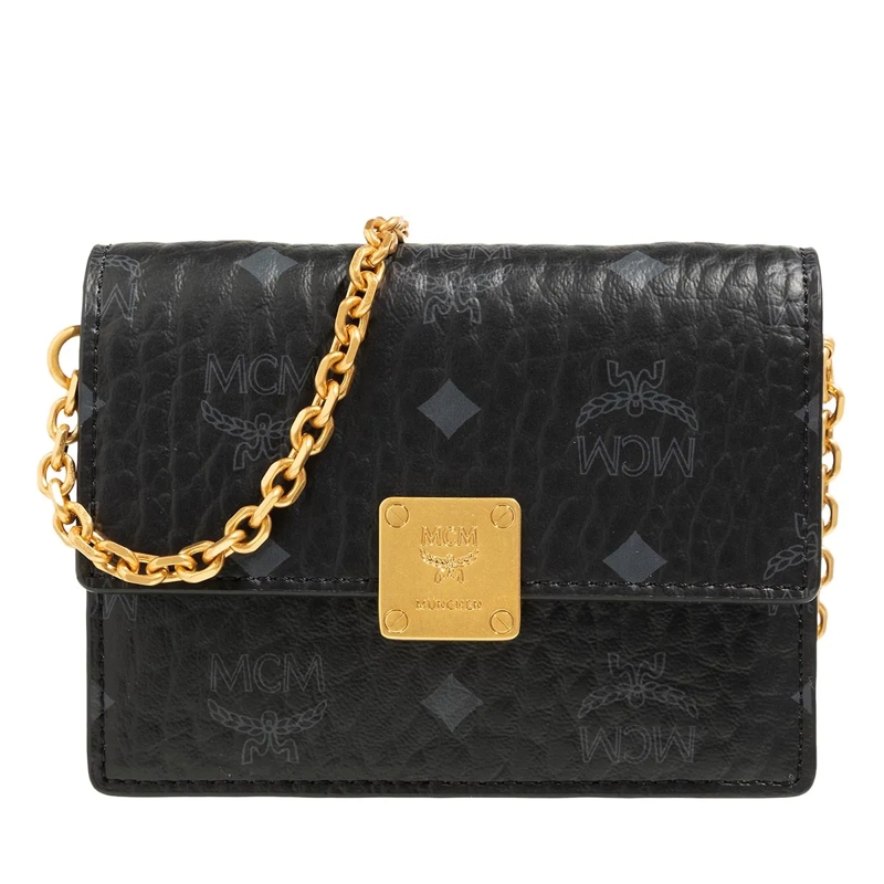 MCM Portefeuille sur chaîne Aren Fold Wallet Mini Black