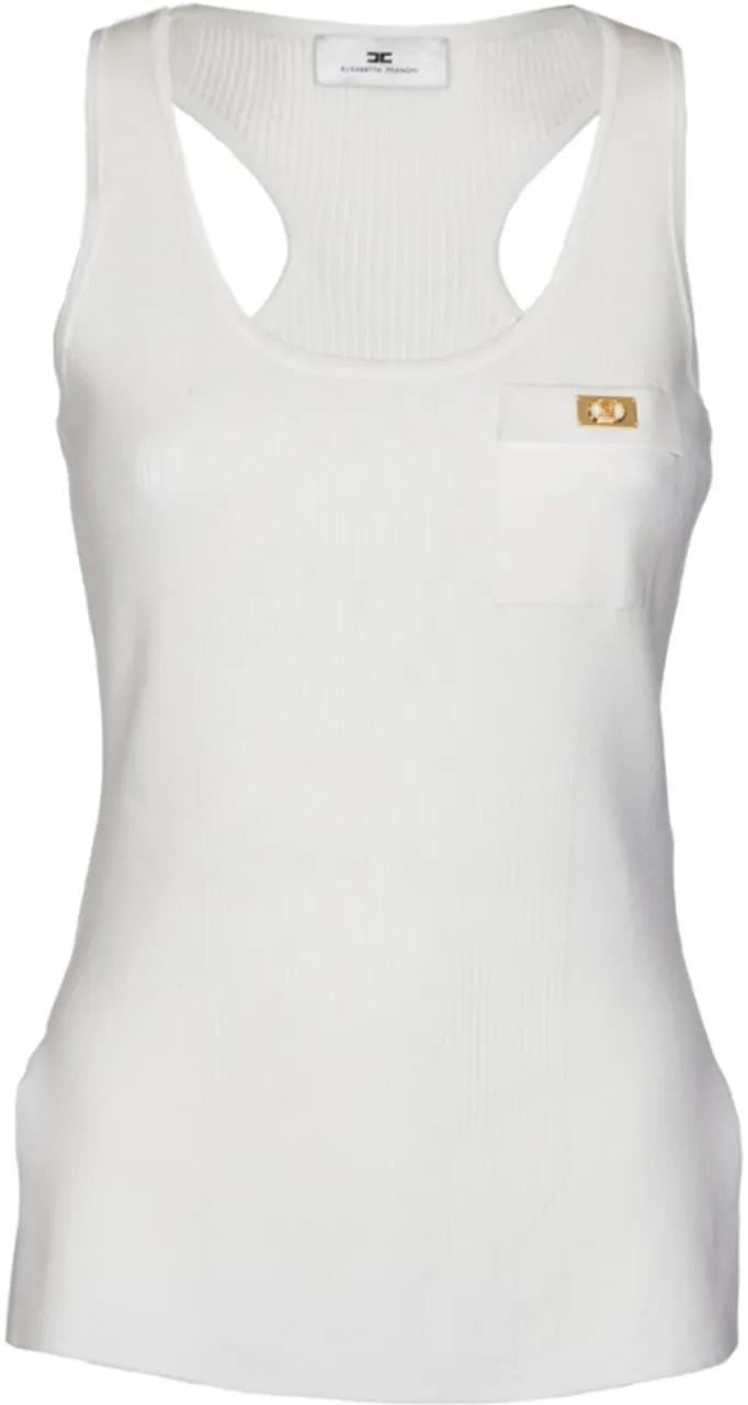 Thumbnail - Elisabetta Franchi - Top Ivory - Größe 44 - weiß
