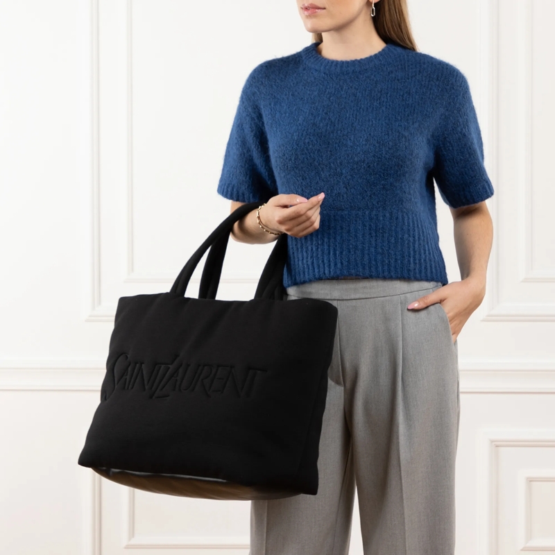 Saint Laurent Tote Embossed Tote Bag Black(Image 2)