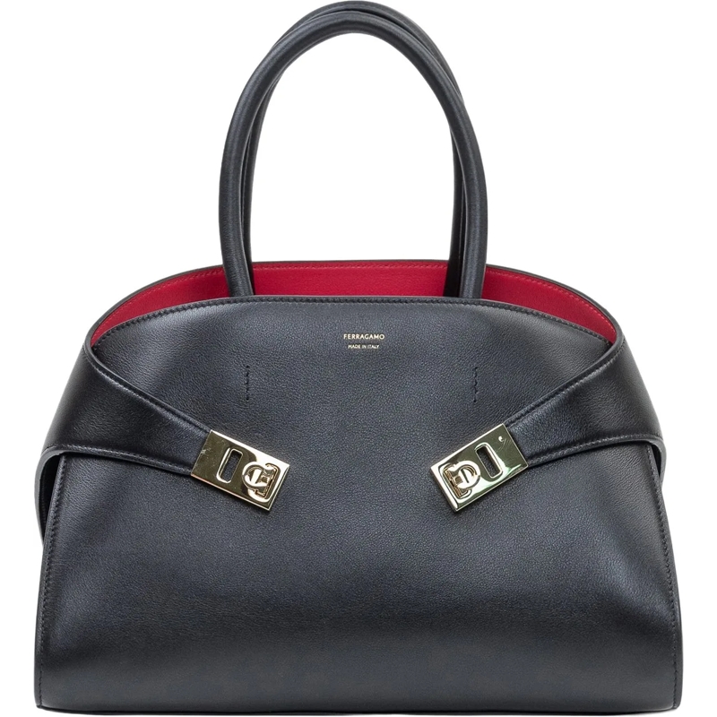 Salvatore Ferragamo Fourre-tout Borsa Hug con Doppi Manici schwarz