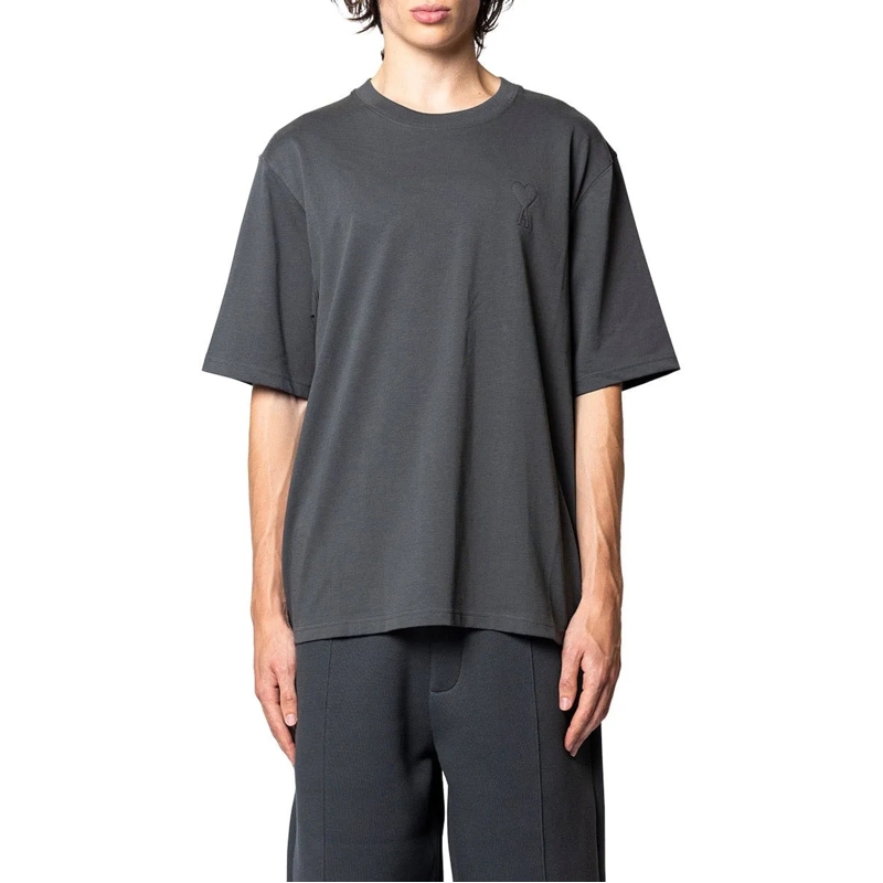 AMI Paris T-Shirt BIG ADC EMBOSSED TSHIRT ANTHRACITE grau