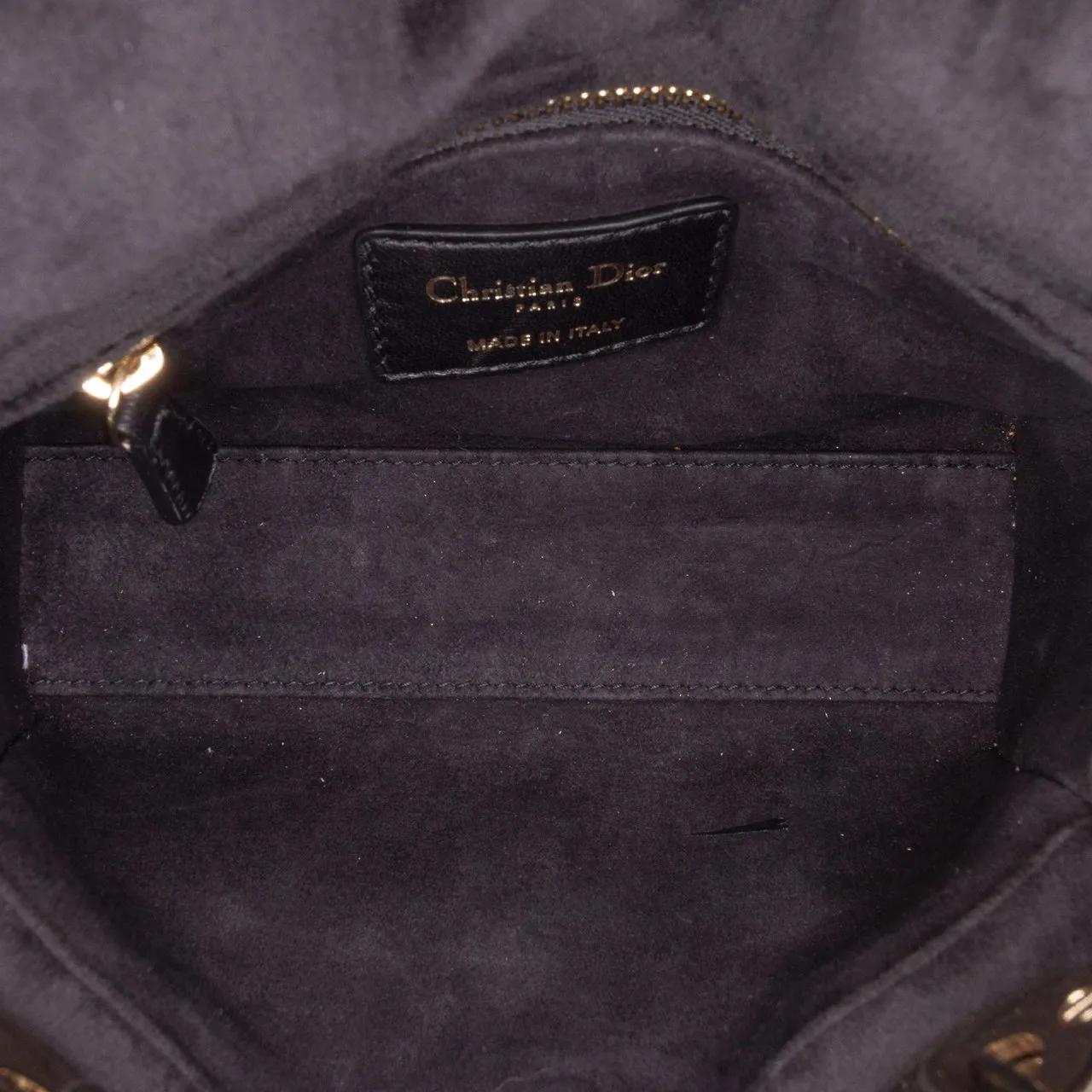 Thumbnail - Christian Dior Hobo Bags - 2019 Mini Velvet Cannage Lady Dior - Gr. unisize - in Schwarz - für Damen