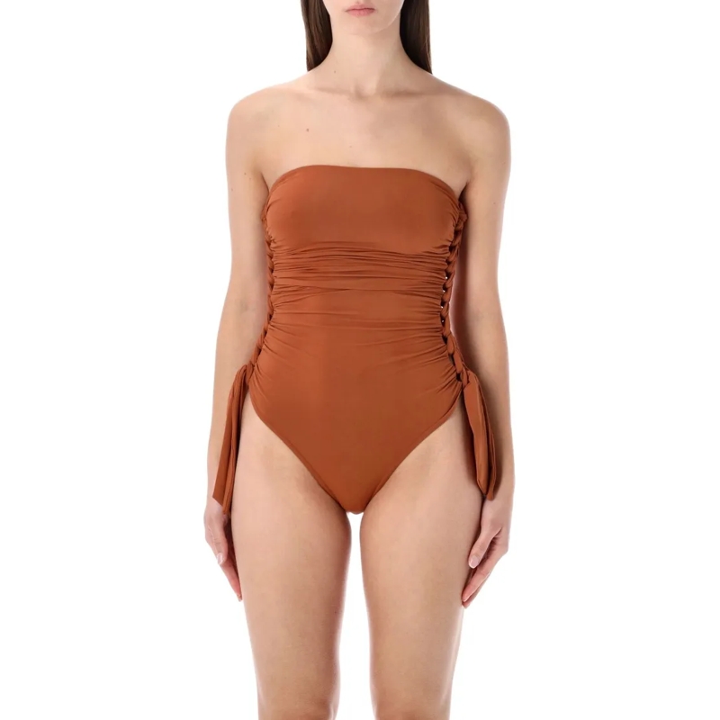 Zimmermann  Daylight Braided Gathered One-Piece Brown