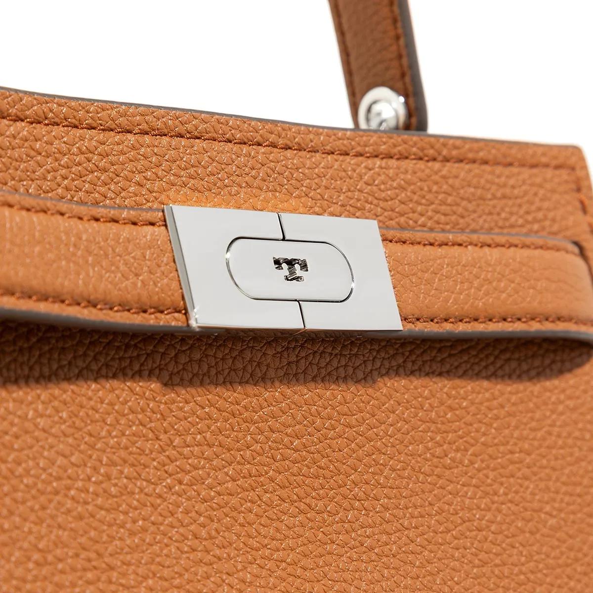 TORY BURCH Satchels Petite Lee Radziwill Pebbled Bag in bruin