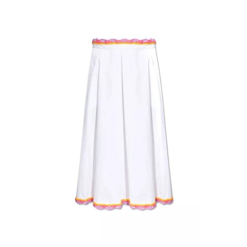 Moschino Midirok White Cotton Midi Skirt White