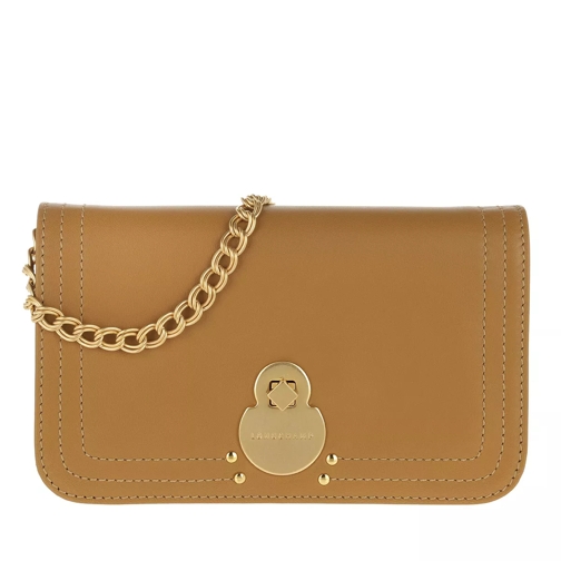 Longchamp Cavalcade Wallet On Chain Leather Natural Crossbody Bag