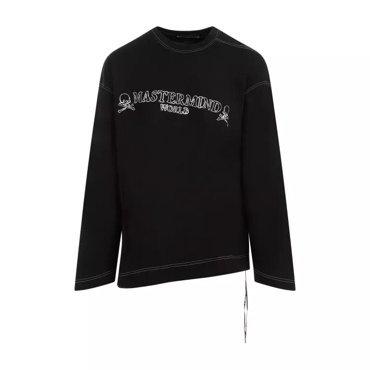 Mastermind World - Handwriting Ls Black Cotton T-Shirt - Größe M - black