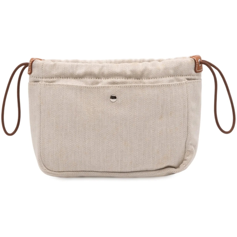 Hermès Necessaire Toile and Barenia Fourbi 20 Pouch braun