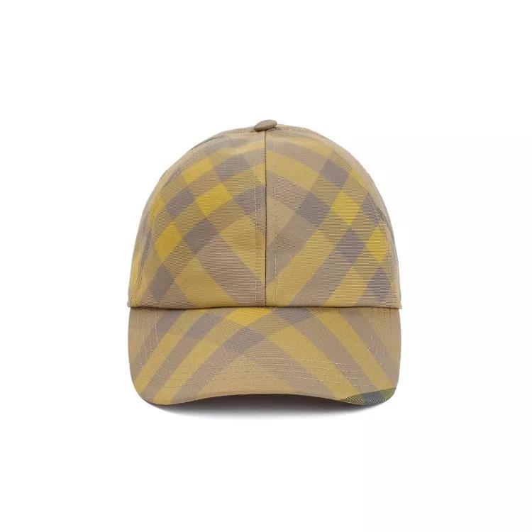 Burberry Mützen - Cedar Yellow Check-Pattern Baseball Cap - Gr. S - in Gelb - für Damen