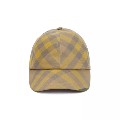 Burberry Cedar Yellow Check-Pattern Baseball Cap Yellow 