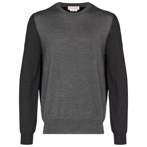Alexander McQueen Contrast Panel Sweater Grey Pull