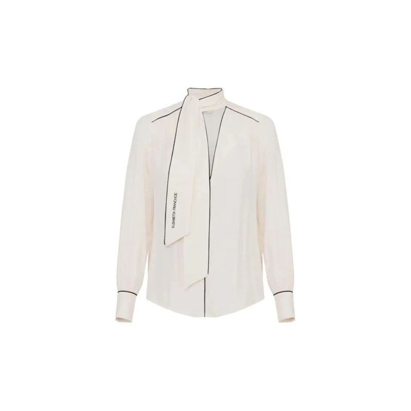 Elisabetta Franchi Chemisier Silk Viscose Shirt With Flowing Silhouette White