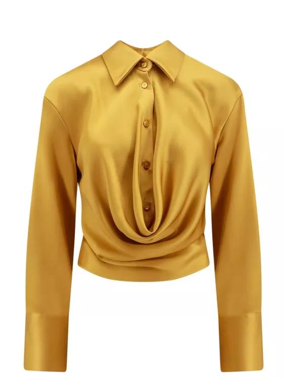satin yellow shirt