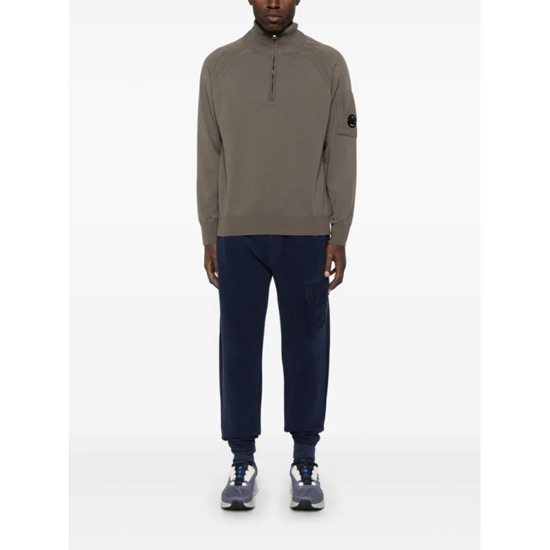 CP Company Pullover Lens-Detailed Olive Green Sweater Green (Image 2)