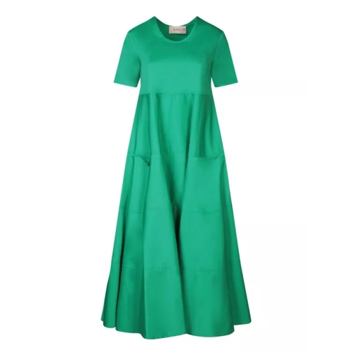 Blanca Vita Short Sleeve Dress In Poplin Fabric Green 