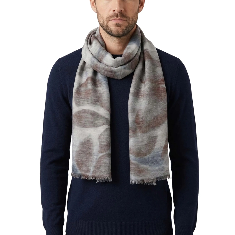 Altea Écharpe en laine Tuch aus Leinenmix blau(Image 5)