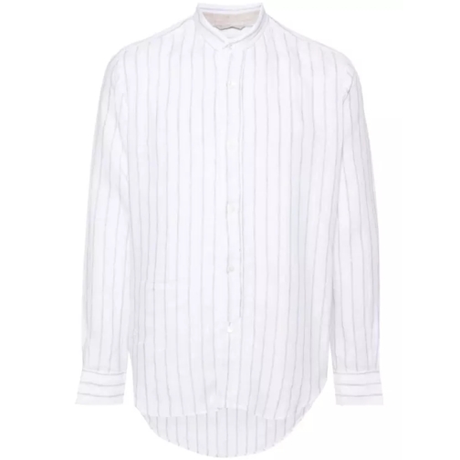 Eleventy White Striped Shirt White 