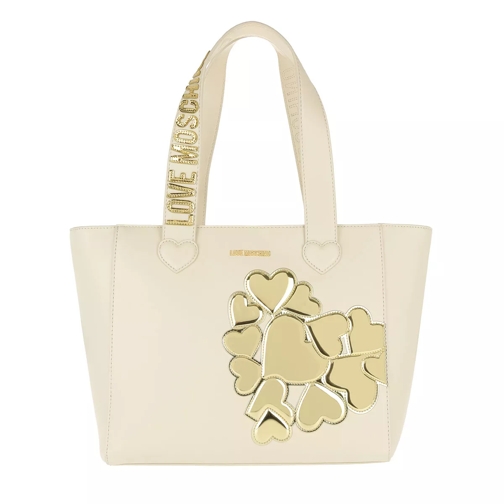 Love Moschino Shopping Bag Metallic Heart Oro/Beige Shopping Bag