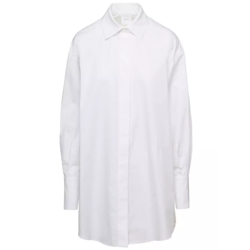 Patou Mini White Shirt Dress With High Cuffs In Cotton White 